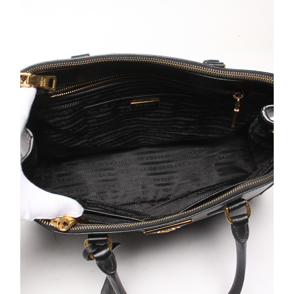 Prada Black Saffiano Leather Galleria Double Zip Tote - Picture 3 of 6